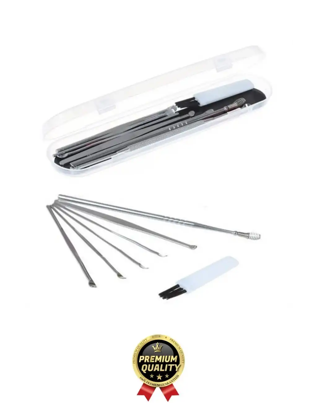 Özel Üretim Paslanmaz Çelik Kulak Balmumu Toplayıcı Çıkarıcı Temizleyici Bakımı Çubuk Seti 6 Parça