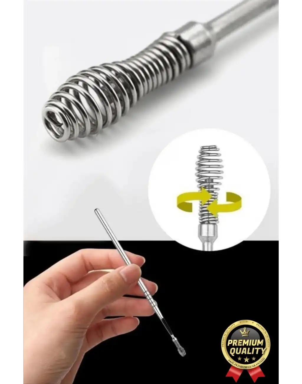 Özel Üretim Paslanmaz Çelik Kulak Balmumu Toplayıcı Çıkarıcı Temizleyici Bakımı Çubuk Seti 6 Parça