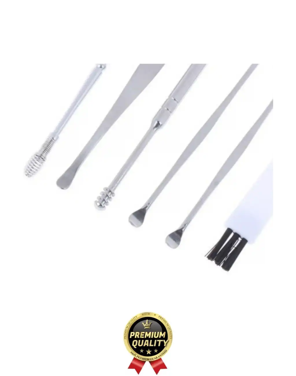 Özel Üretim Paslanmaz Çelik Kulak Balmumu Toplayıcı Çıkarıcı Temizleyici Bakımı Çubuk Seti 6 Parça