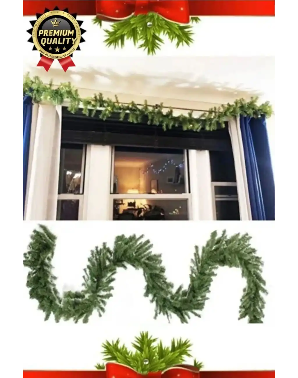Özel Üretim Dekoratif Süsleme Yeni Yıl Ruhu Noel Yılbaşı Çam Ağacı Süsü Garland Büyük Boy 5 Metre