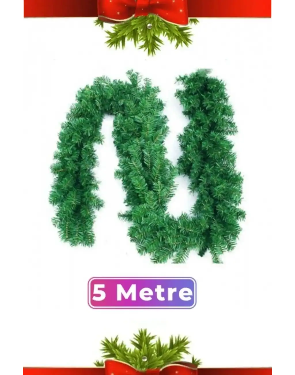 Özel Üretim Dekoratif Süsleme Yeni Yıl Ruhu Noel Yılbaşı Çam Ağacı Süsü Garland Büyük Boy 5 Metre