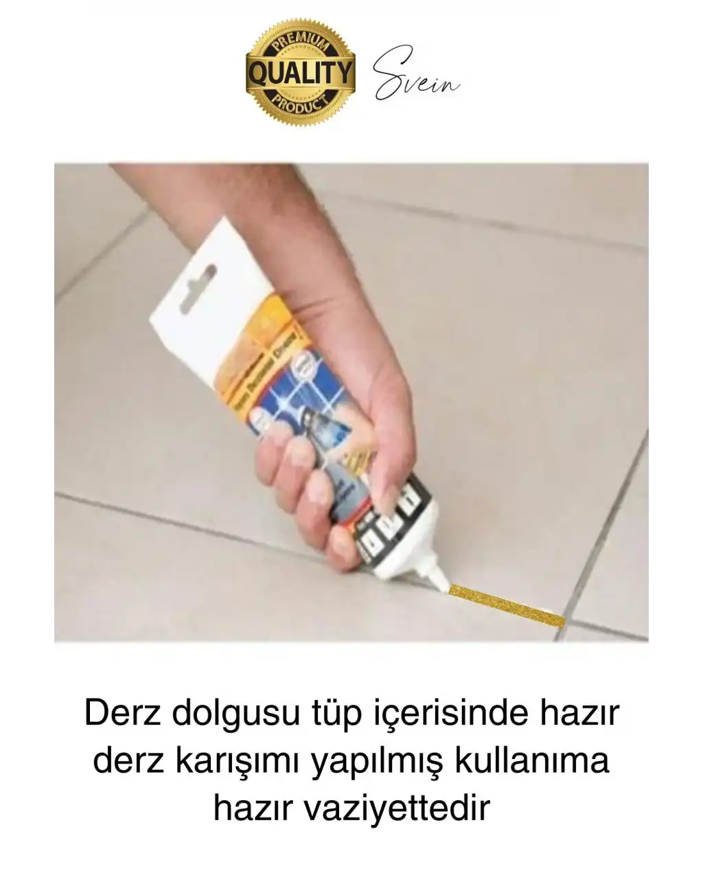 Pratik Gold Altın Sarı Simli Hazır Derz Fayans Seramik Boşluk Anında Kapatıcı Yer Cephe Yenileyici