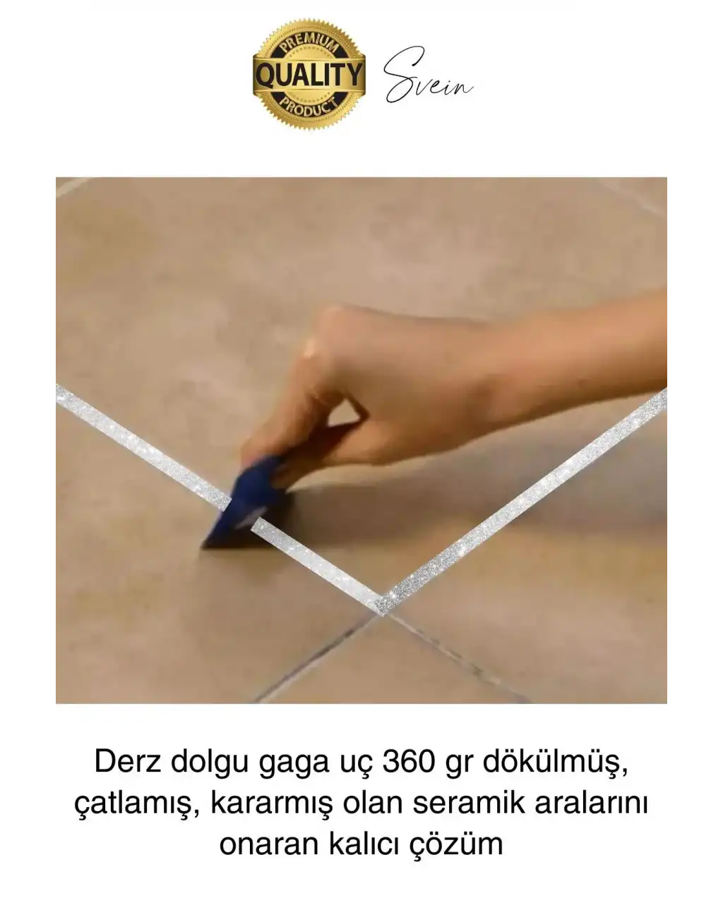 Pratik Gümüş Silver Simli Hazır Derz Fayans Seramik Boşluk Anında Kapatıcı Yer Cephe Yenileyici