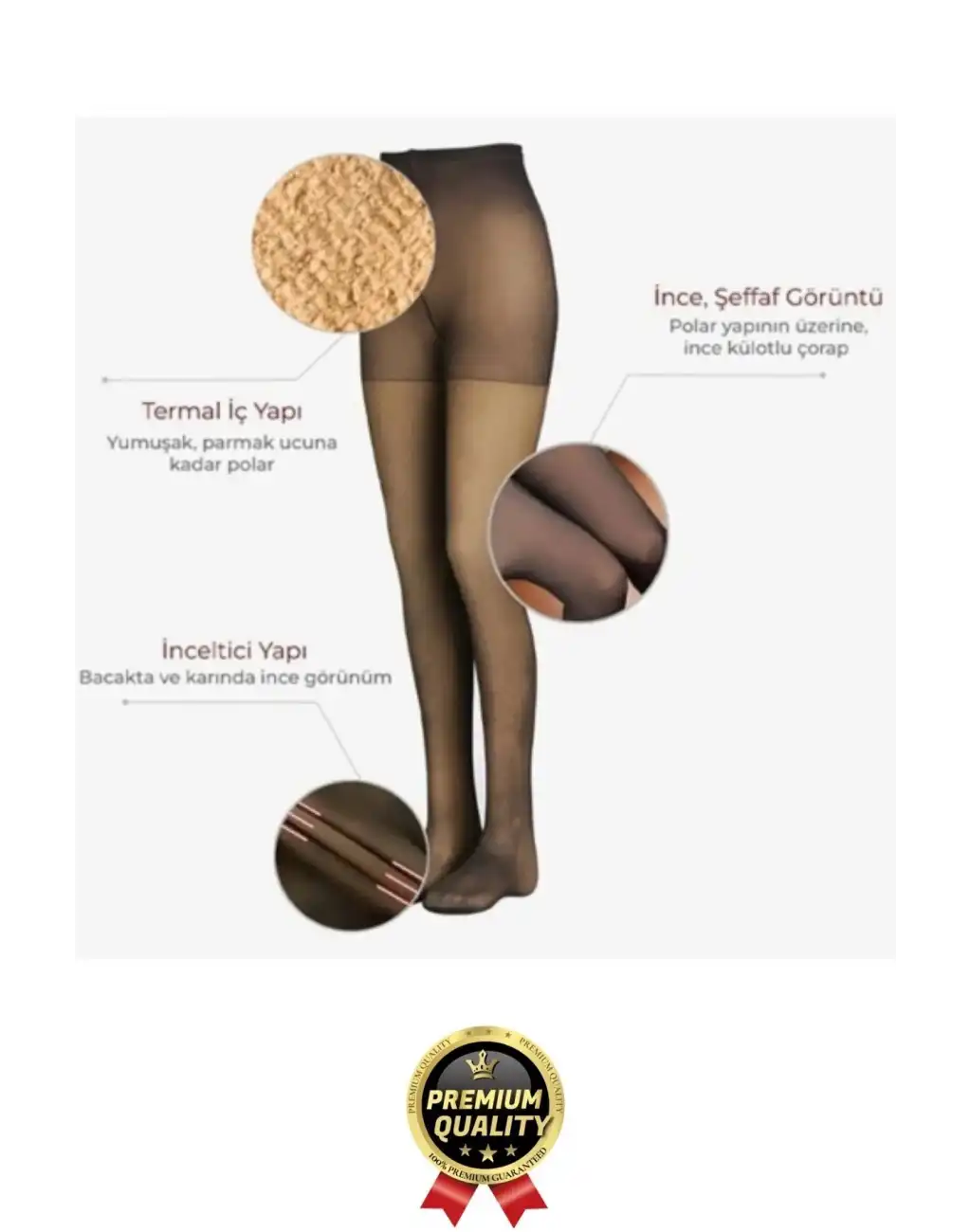 Şık Tasarım Rahat Sıcak Tutan Toparlayıcı Korse Destekli Ten Görünümlü İçi Peluş Termal Tayt Çorap