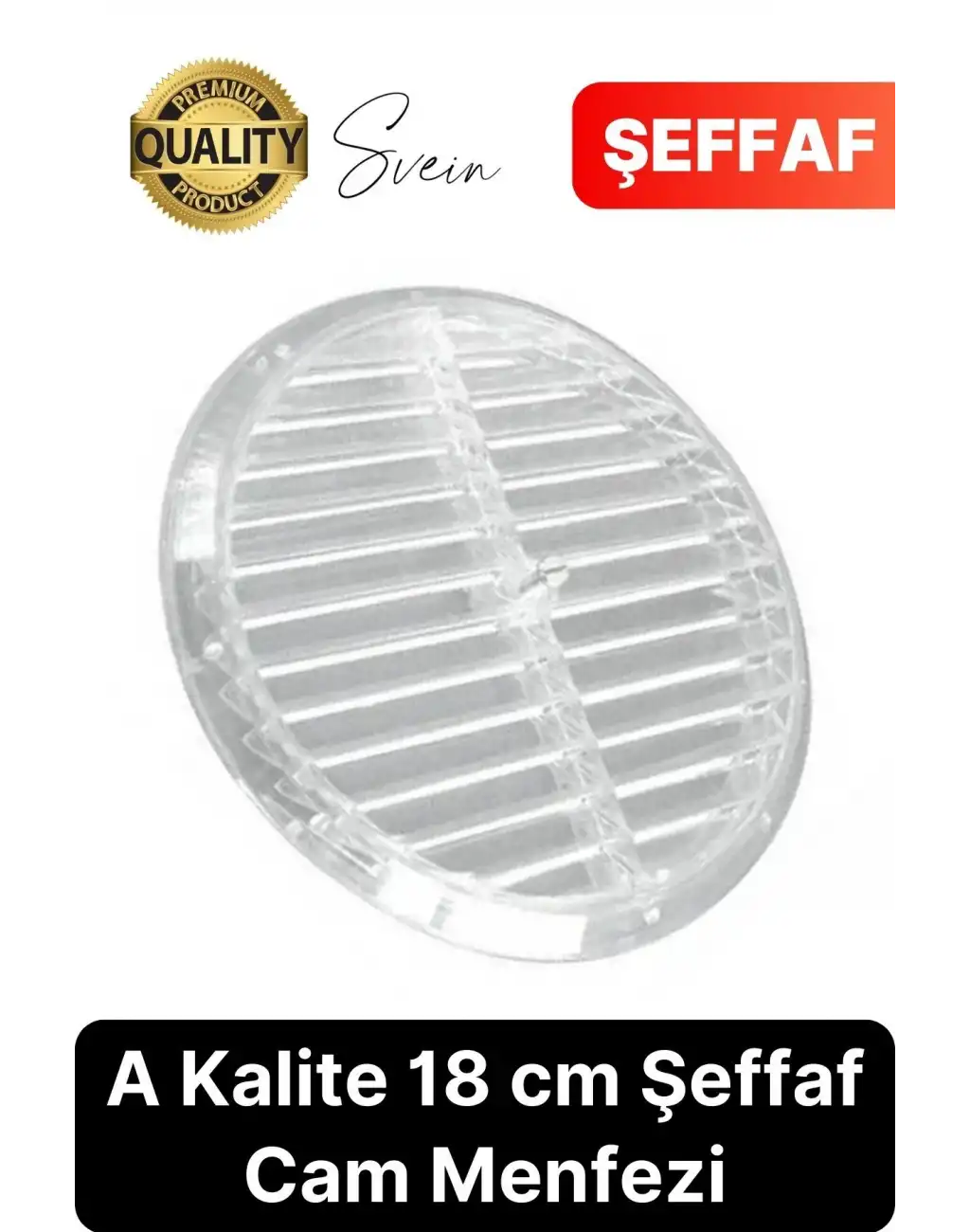 Aç Kapa Yalıtımlı Havalandırma Ayarlı 18cm Şeffaf Kapak Cam Menfezi Doğalgaz Boşluk Aparatı Başlık