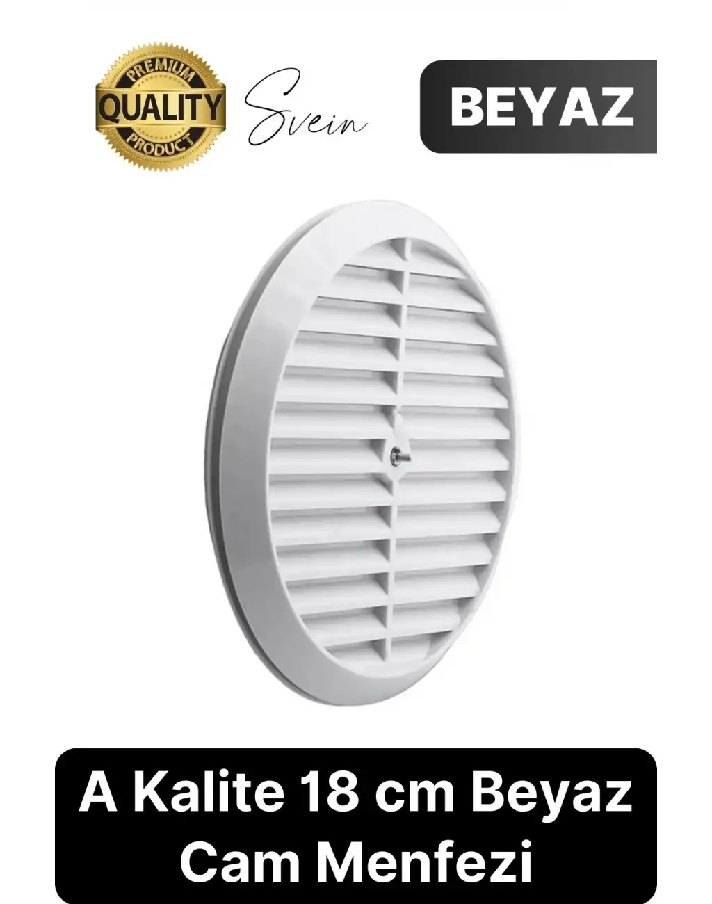 Aç Kapa Yalıtımlı Havalandırma Ayarlı 18 cm Beyaz Kapak Cam Menfezi Doğalgaz Aparatı Yuvarlak