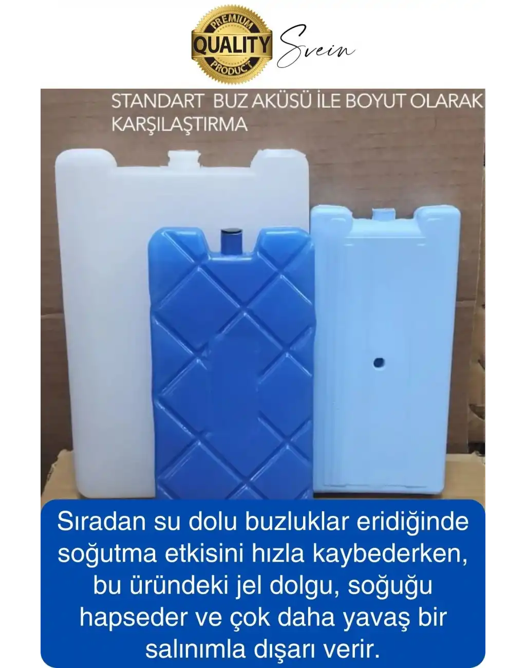 12 Saat Süreli 560 gr Jel Dolu Buz Aküsü Plastik Soğuk Zincir Gıda Yiyecek Uzun Süre Koruma 2 Adet