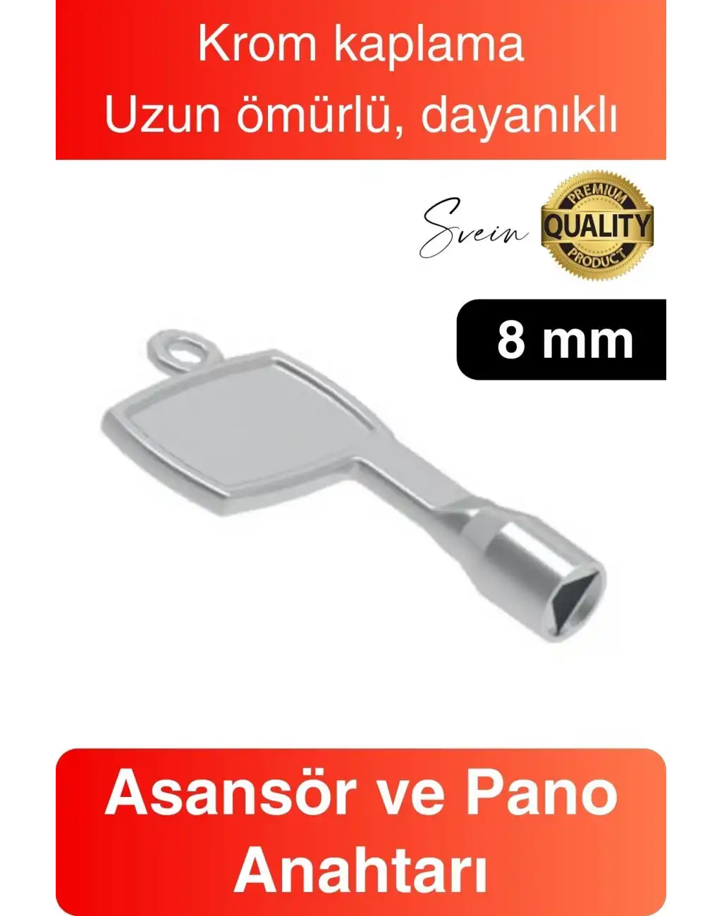 8 mm Asansör Pano Anahtarı Krom Kaplama Kapı Açma Dayanıklı Kolay Pratik Uyumlu Standart Kırılmaz