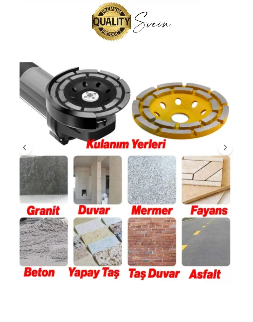 Premium 115 mm Mermer Beton Elmaslı Taşlama Silme Parlatma Diski Uzun Ömürlü Dayanıklı Çanak