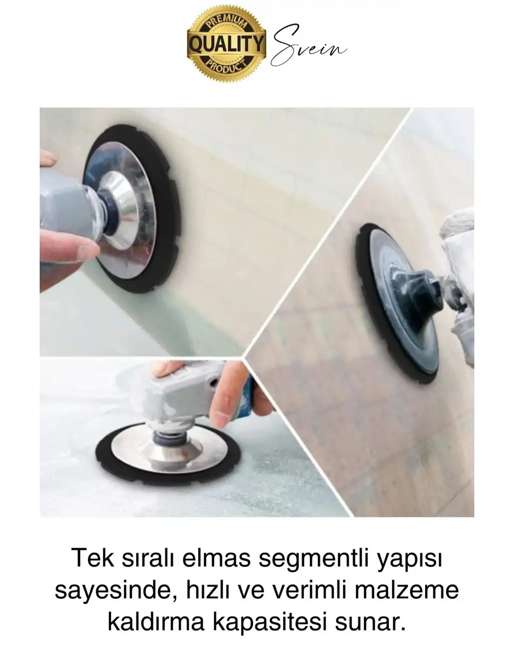 Premium 115 mm Mermer Beton Elmaslı Taşlama Silme Parlatma Diski Uzun Ömürlü Dayanıklı Çanak