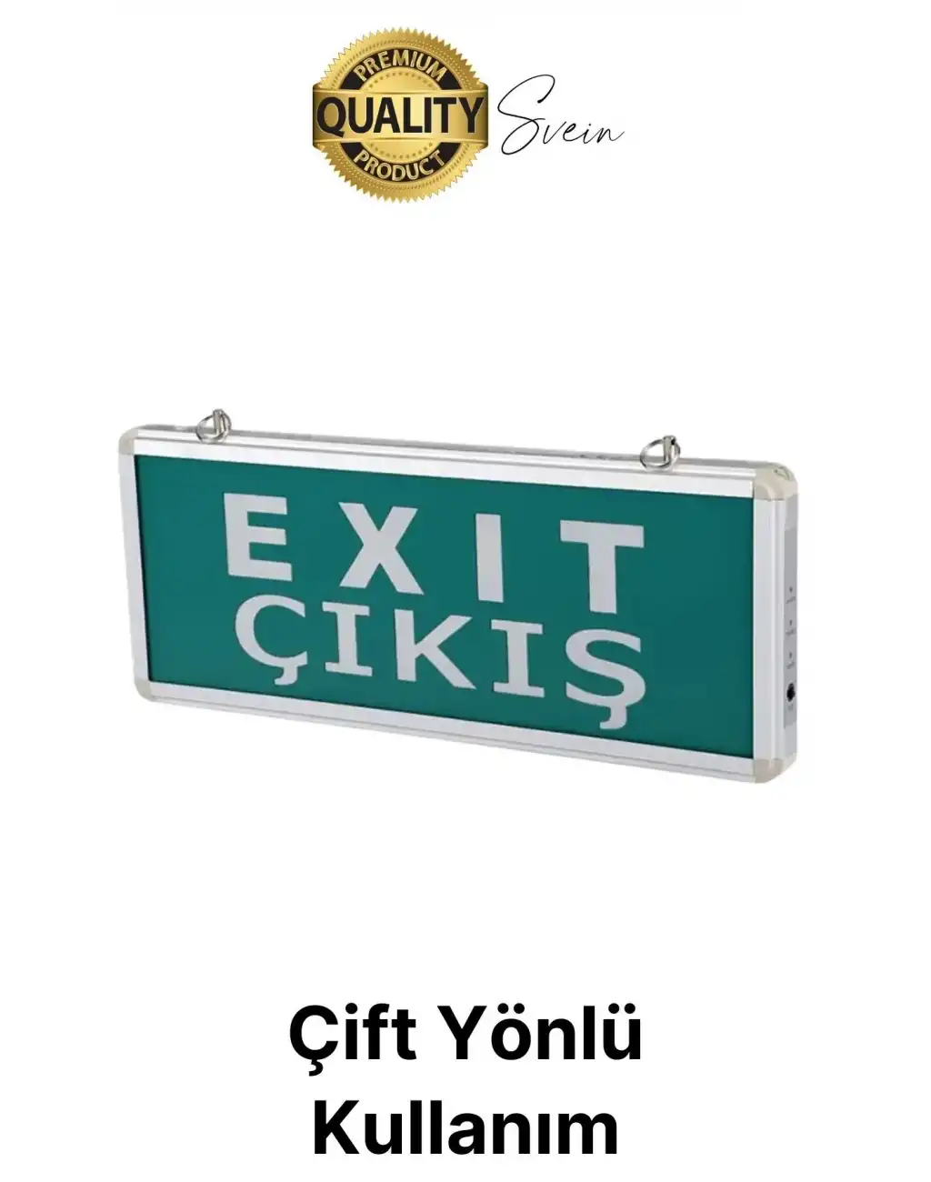 Işıklı Düz Çift Yönlü Acil Çıkış Exit Tabelası Şarjlı Yönlendirme Parlayan Armatür Uyarı Levhası