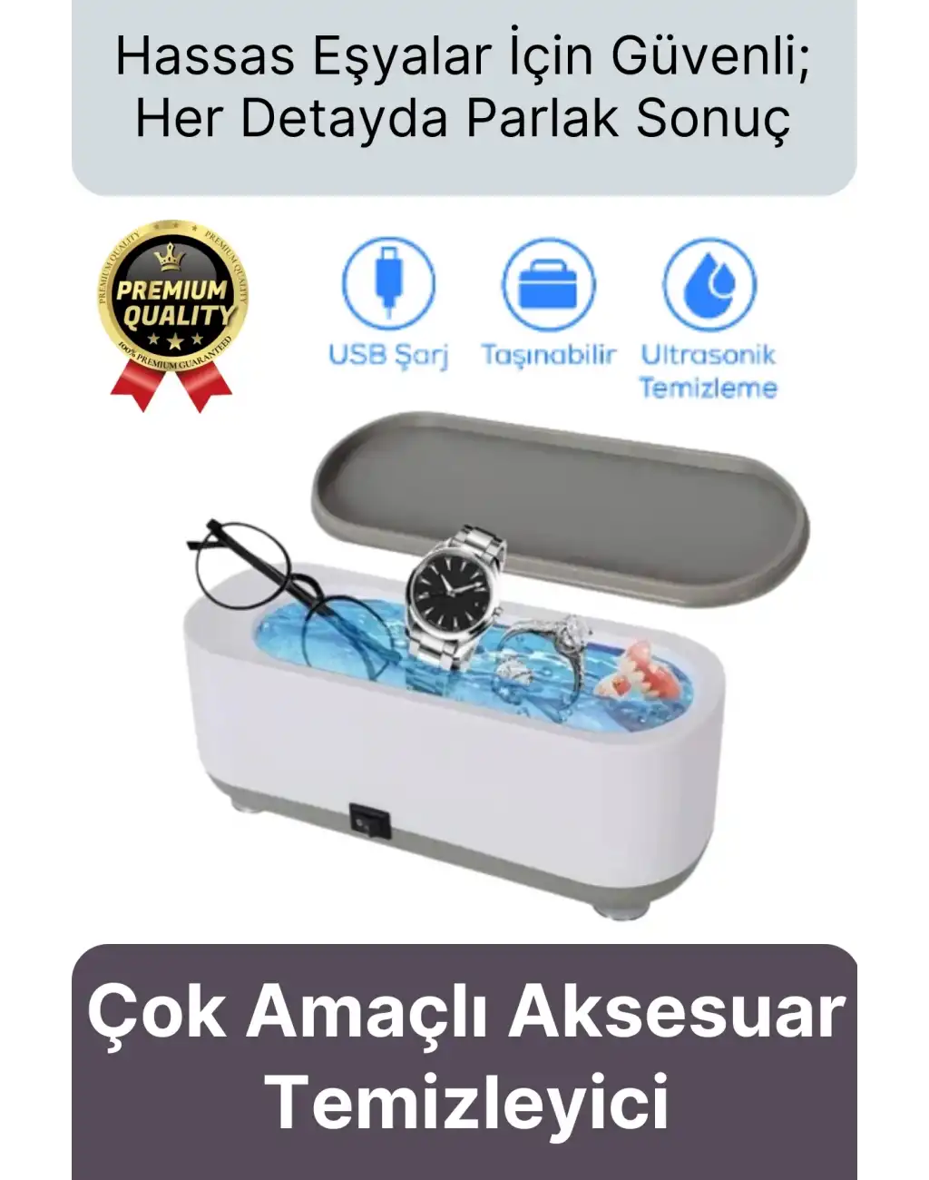 Çok Fonksiyonlu Titreşimli Usb Kablolu 5V Güçlü Aksesuar Takı Saat Gözlük Makyaj Temizleme Makinesi