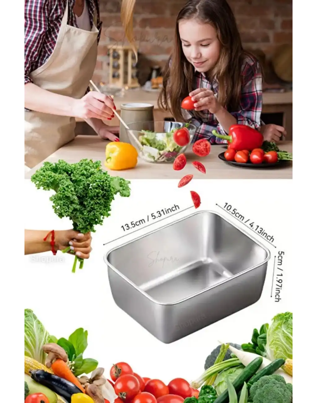 Çok Amaçlı Dayanıklı Gıda Güvenliği Sertifikalı Koku Yapmaz Modern Şık Paslanmaz Çelik Saklama Kabı