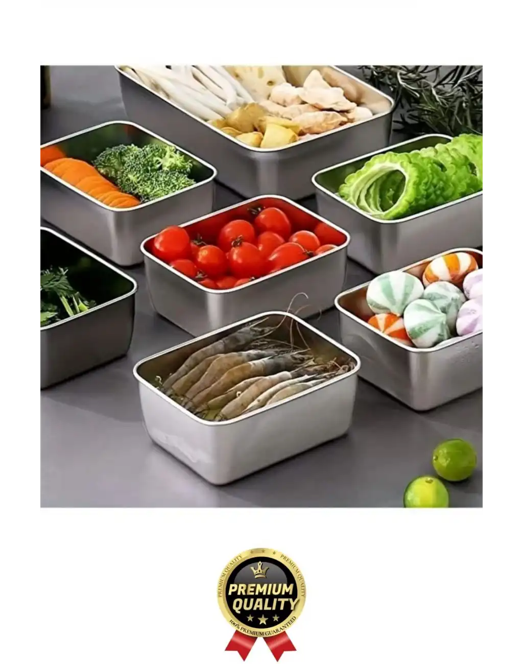 Çok Amaçlı Dayanıklı Gıda Güvenliği Sertifikalı Koku Yapmaz Modern Şık Paslanmaz Çelik Saklama Kabı