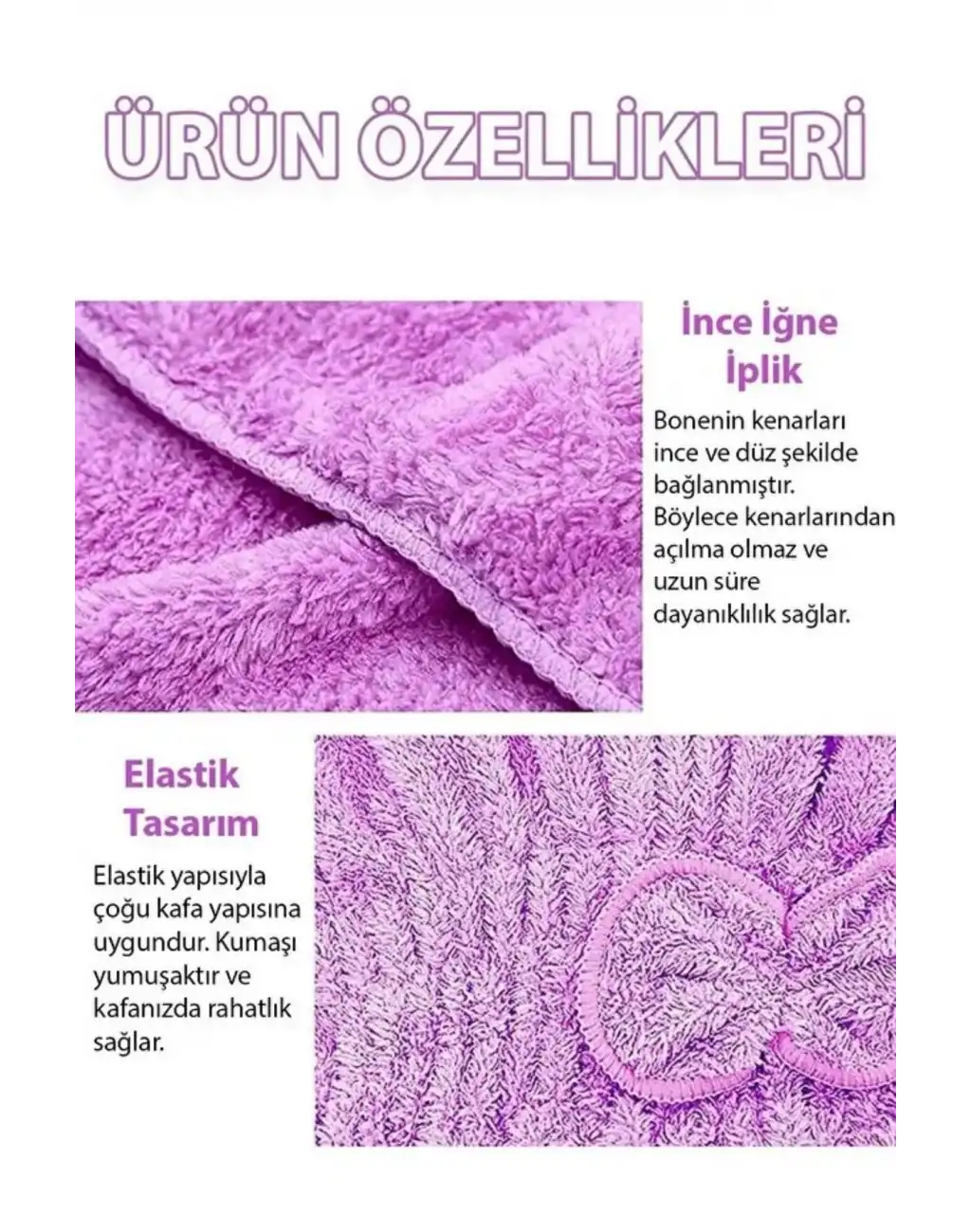 Premium Kalite Esnek Hızlı Emici Banyo Havuz Duş Mikrofiber Havlu Saç Kurutma Bonesi 30x25x16