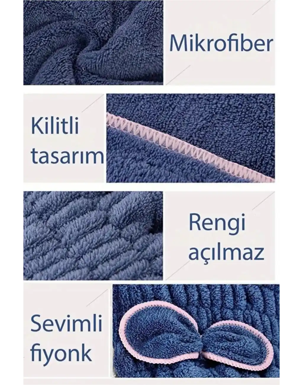 Premium Kalite Esnek Hızlı Emici Banyo Havuz Duş Mikrofiber Havlu Saç Kurutma Bonesi 30x25x16