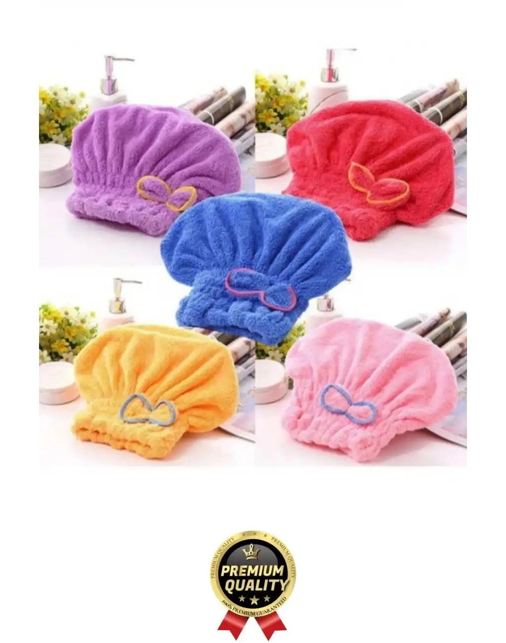 Premium Kalite Esnek Hızlı Emici Banyo Havuz Duş Mikrofiber Havlu Saç Kurutma Bonesi 30x25x16