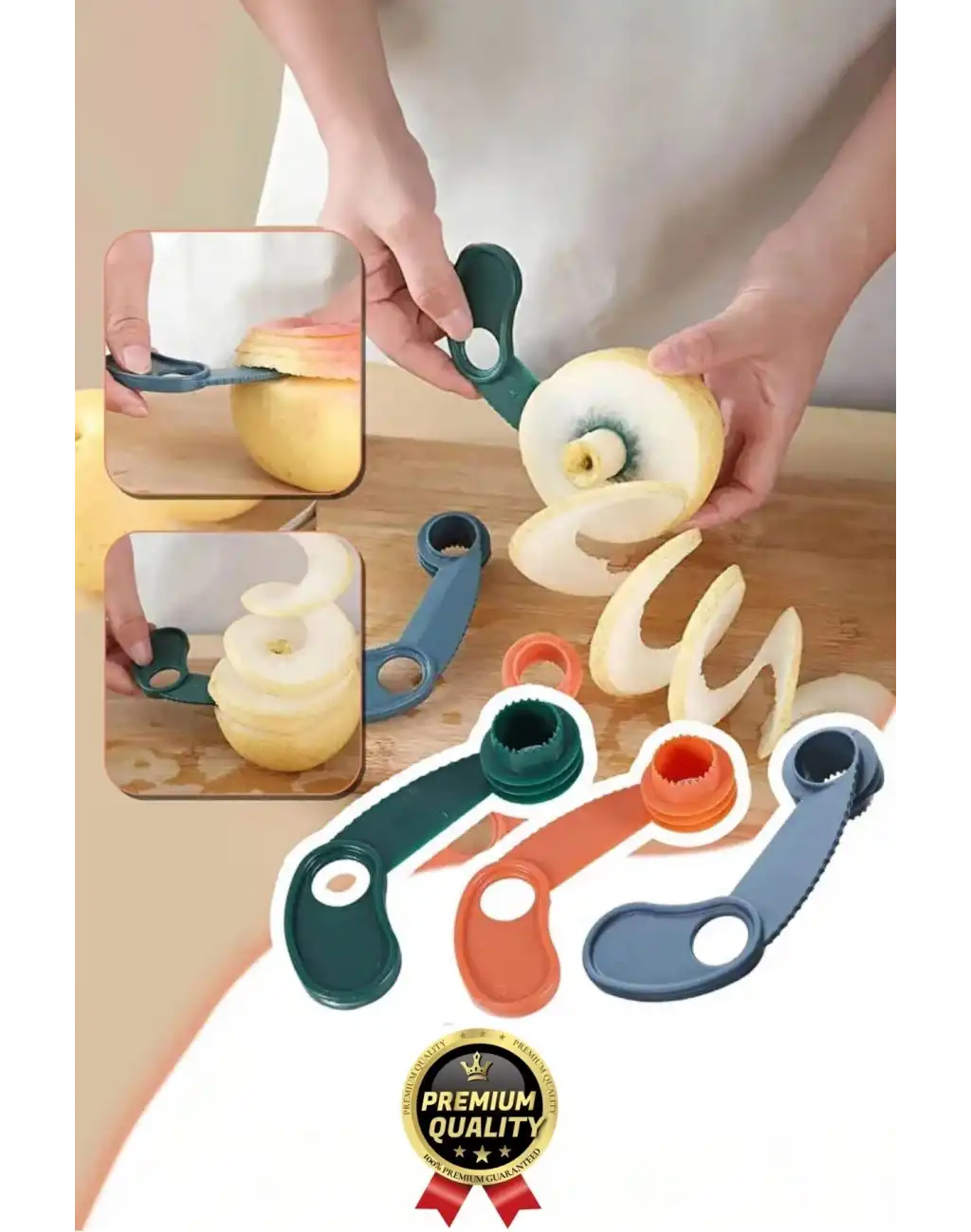 Çok Amaçlı Kullanım Pratik Dayanıklı Plastik Sağlam Kaymaz Keskin Şekilli Elma Dilimleme Aparatı