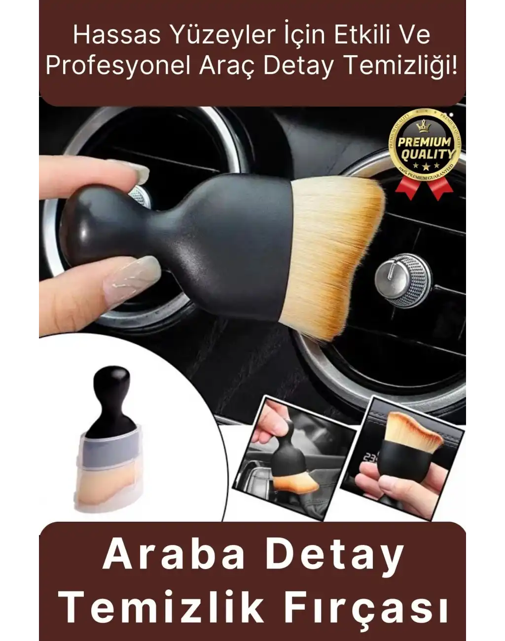 Çok Amaçlı Bakım Pratik İnce Telli Zarar Vermez Yumuşak Sık Kıllı Araba Oto Detaylı Temizlik Fırçası
