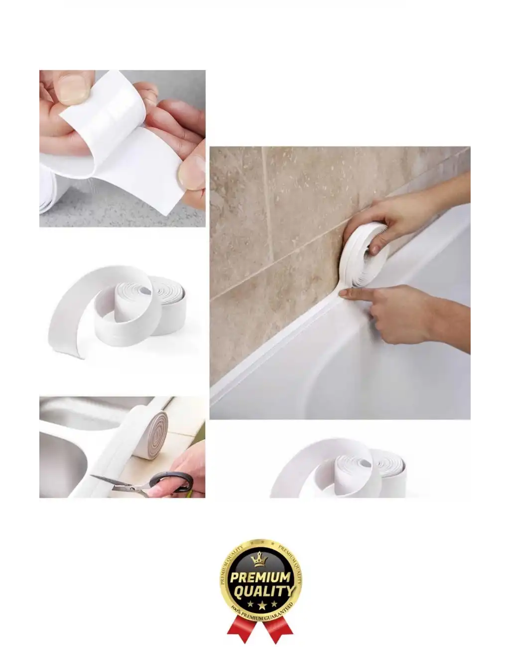 Güçlü Beyaz Ocak Tezgah Kenarı Mutfak Banyo Sızdırmaz Bant Su Geçirmez Küfe Dayanıklı 3,2 mt 1 Adet