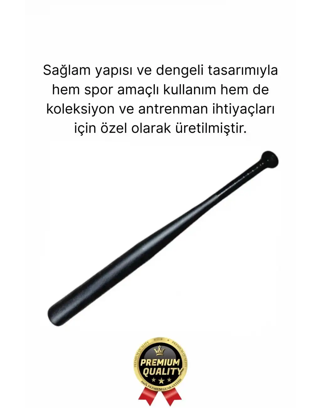 Özel Üretim Kırılmaz Dayanıklı Malzeme Mükemmel Kavrayış Siyah Metal 61 Cm Baseboll Beyzbol Sopası