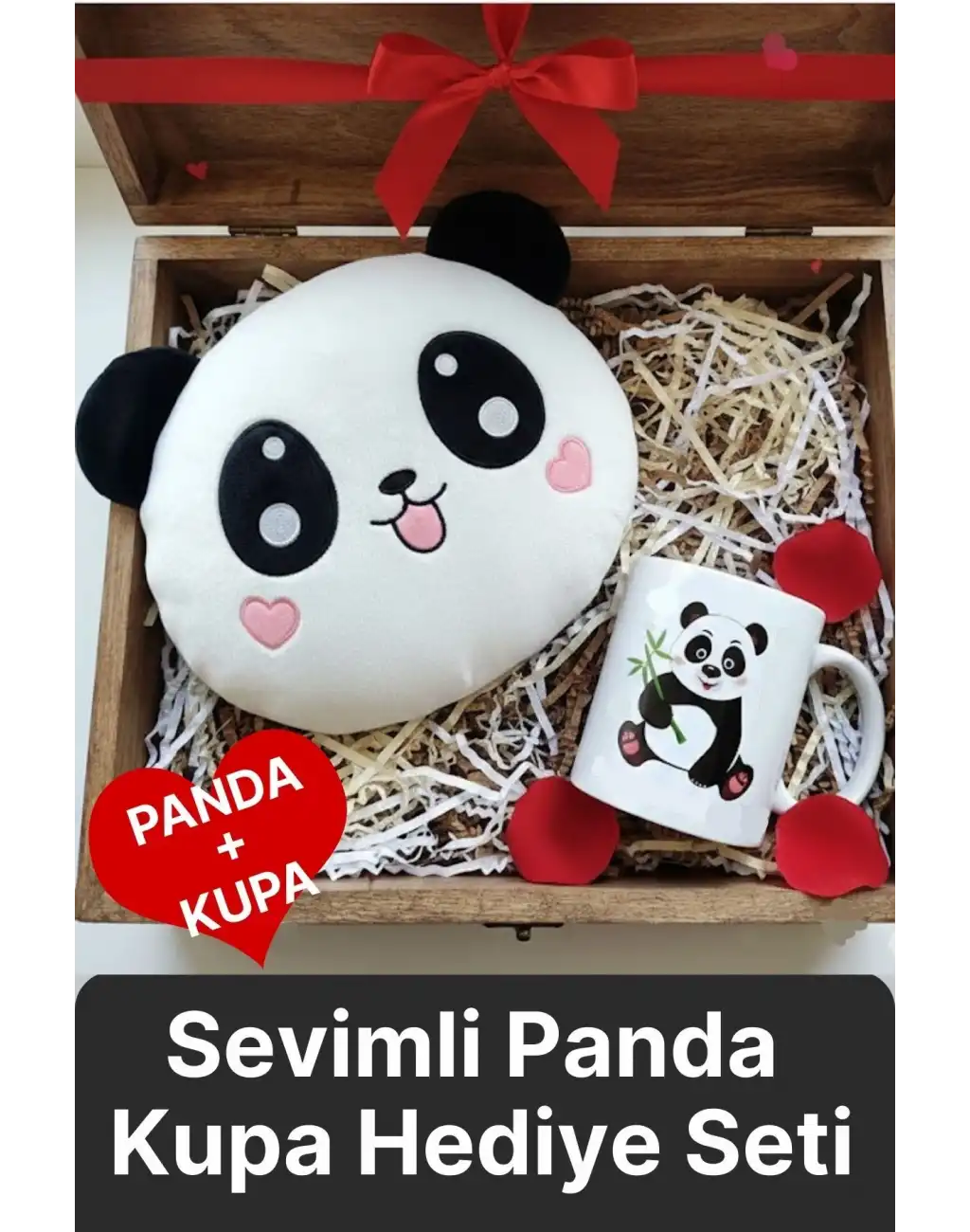 Özel Tasarım Sürpriz Romantik Gift Sevgililer Günü 14 Şubat Sevimli Panda Kupa Bardak Hediye Seti