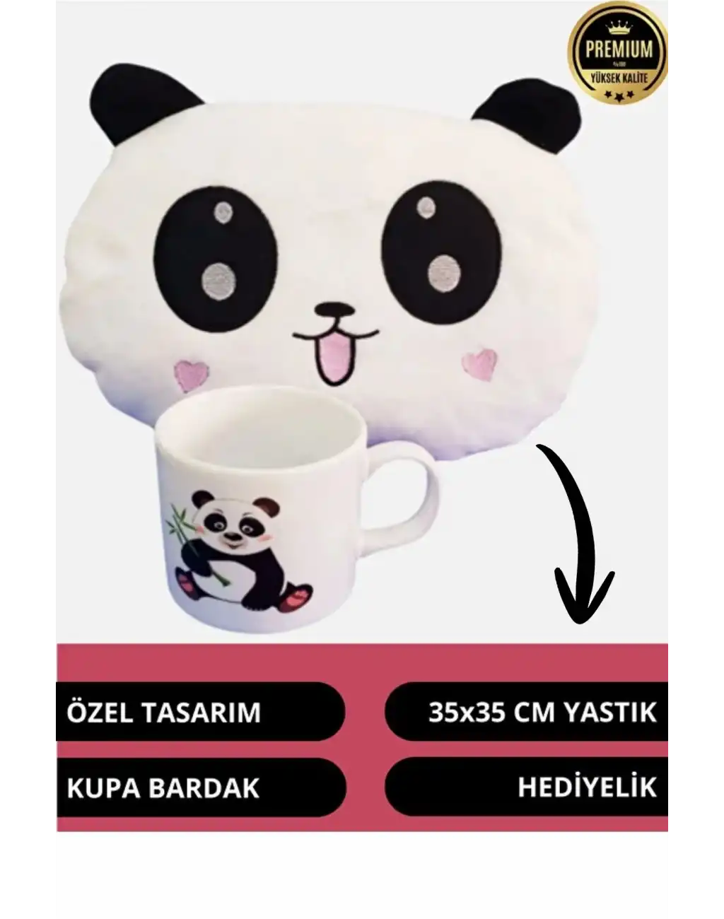 Özel Tasarım Sürpriz Romantik Gift Sevgililer Günü 14 Şubat Sevimli Panda Kupa Bardak Hediye Seti