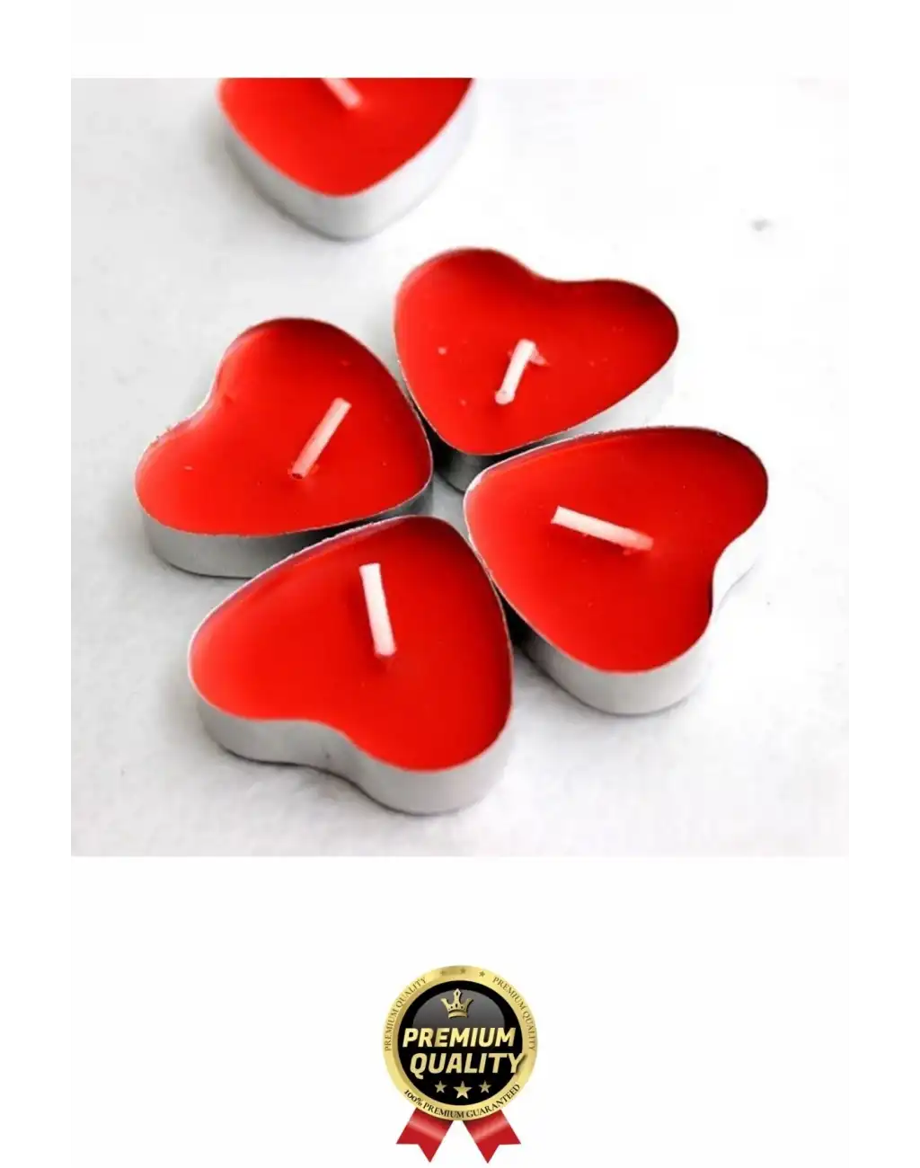 Özel Gün Sevgili Romantik 14 Şubat Dekoratif Süsleme Organizasyon Kırmızı Kalpli Tealight Mum 50Adet