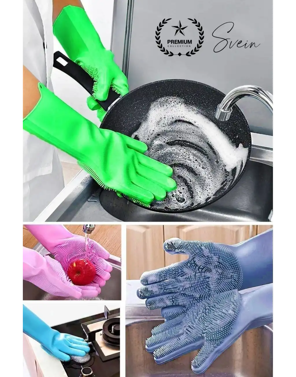 #BulaşıkEldiveni Isıya Dayanıklı Rahat Sağlam Silikon Bulaşık Yıkama Eldiveni Fırçası Temizlik