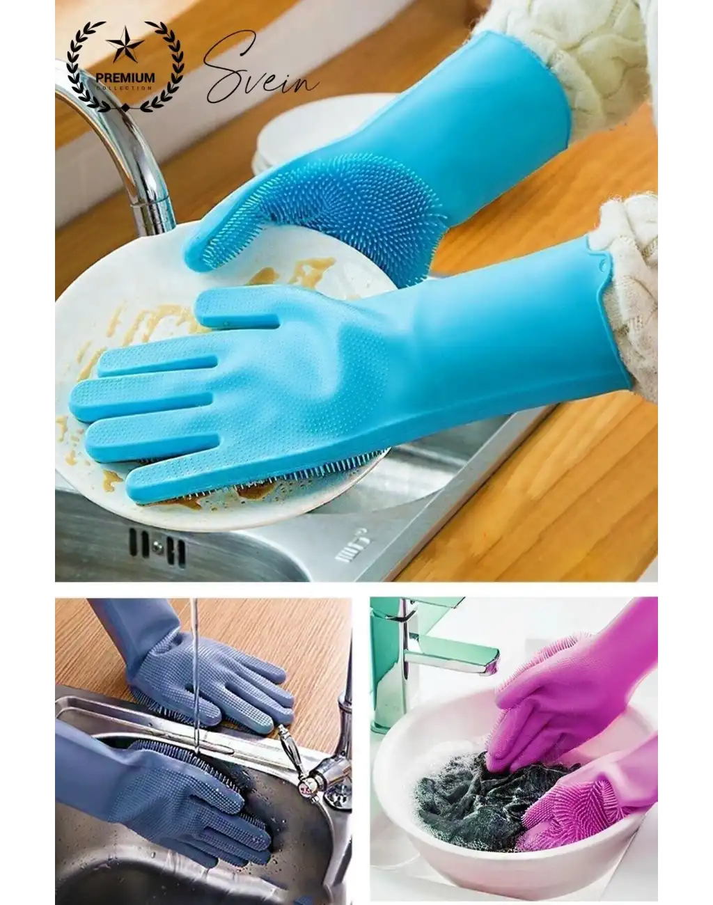 #BulaşıkEldiveni Isıya Dayanıklı Rahat Sağlam Silikon Bulaşık Yıkama Eldiveni Fırçası Temizlik