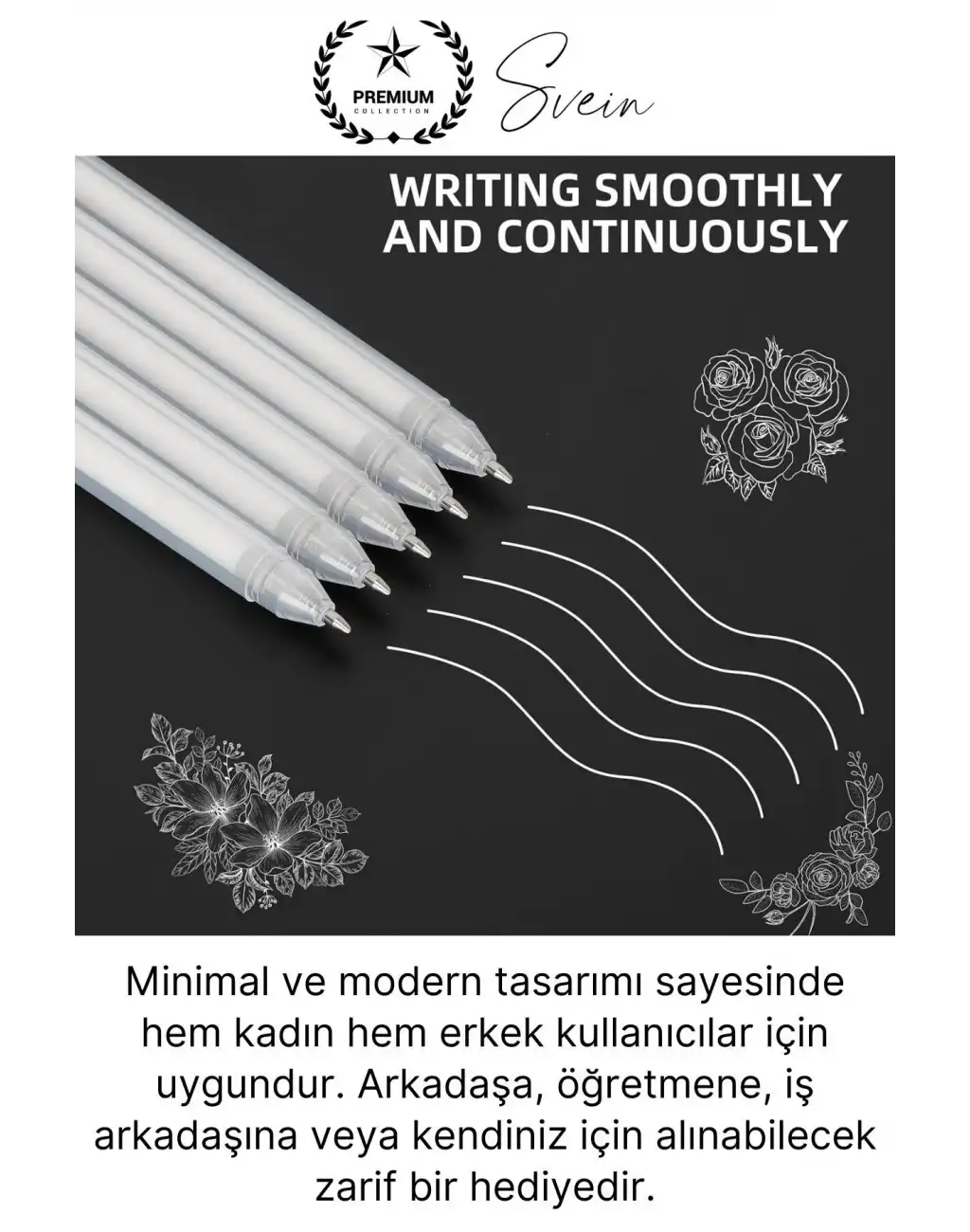 #BeyazJelKalem Özel Beyaz Renk Jel Mürekkepli Tükenmez Kalem Çizim Not İş Yazı Kalemi Arkadaşa Öğretmen Hediye 1 mm