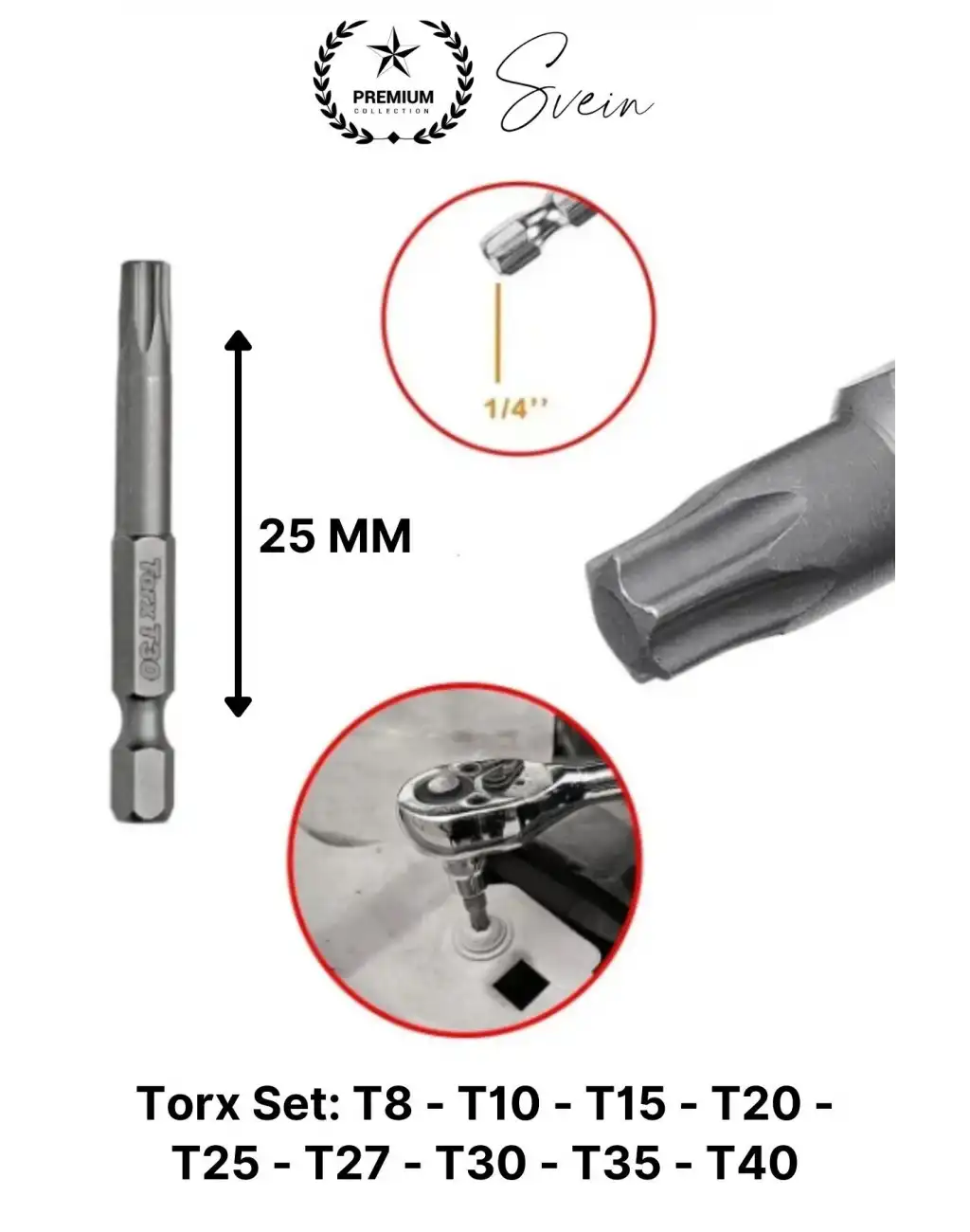 #Bitsuç Premium 33 Parça Kutulu Yıldız Düz Sağlam Dayanıklı Mıknatıslı Şarjlı Vidalama Bits Uç Seti