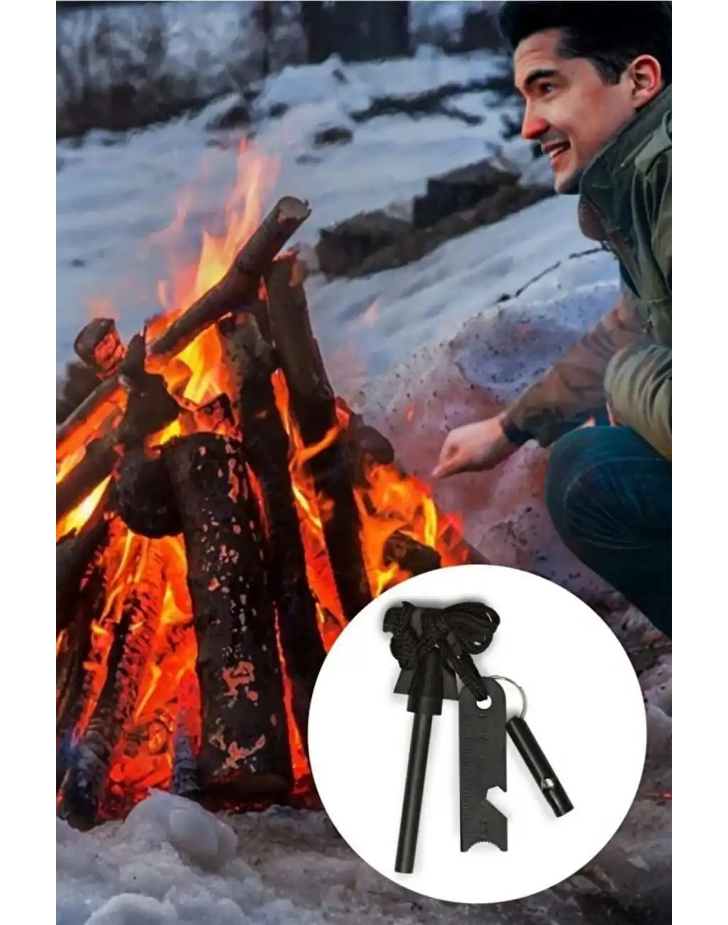 Çok Amaçlı Ateş Başlatıcı Deprem Kamp Acil Durum Magnezyum Çubuk Çakmaktaşı Hayatta Kalma Kiti