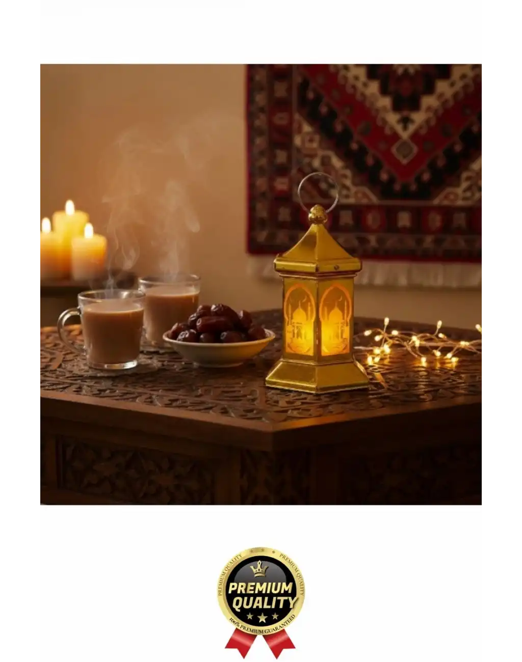 #RamazanAyı Ramazan Dekoratif Asılabilir Altıgen Gold Osmanlı İslami Mimari Işık Kubbe LED Lamba