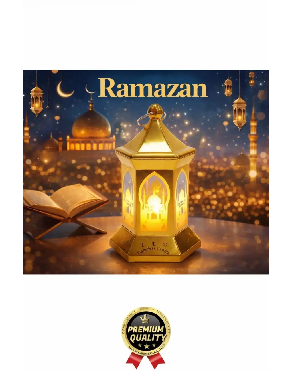 #RamazanAyı Ramazan Dekoratif Asılabilir Altıgen Gold Osmanlı İslami Mimari Işık Kubbe LED Lamba
