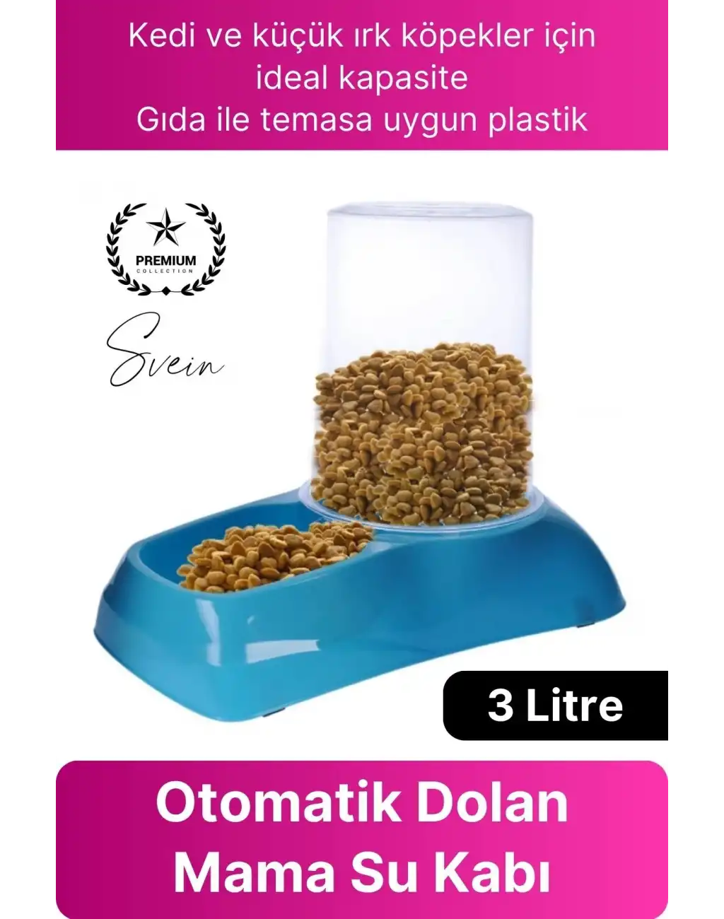 #otomatikmamakabı 3 Lt Otomatik Hazneli Kedi Köpek Mama Kabı Su Besin Uzun Süreli Evcil Hayvan Besin