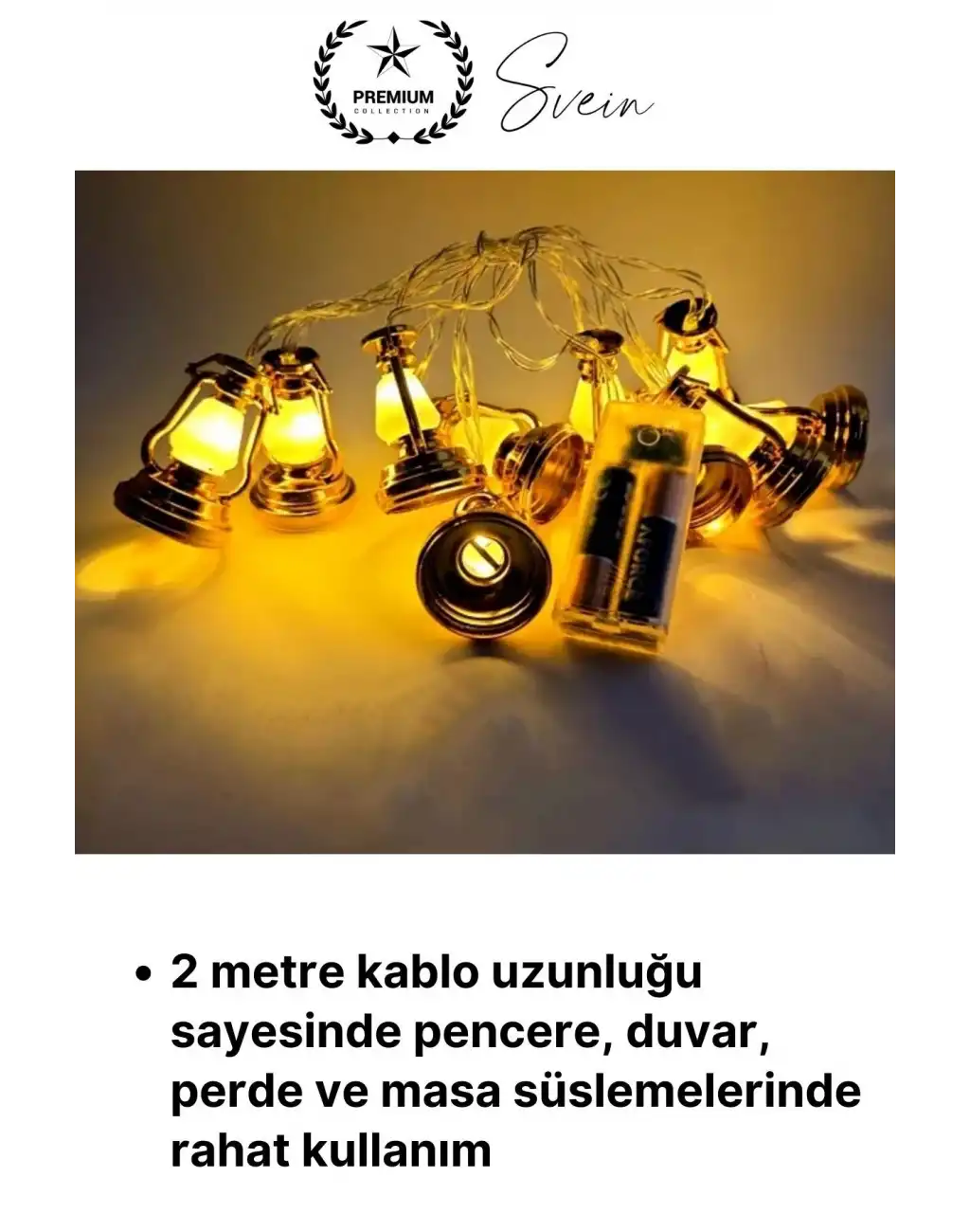 #led Ramazan Temalı Şık Dekoratif Led Lamba Süsleme Pilli 2 Metre 10 LED Kandil Motifli Manevi Huzur