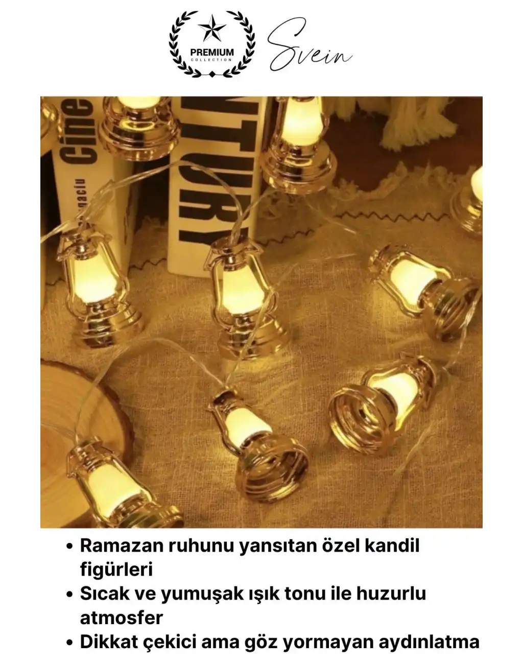 #led Ramazan Temalı Şık Dekoratif Led Lamba Süsleme Pilli 2 Metre 10 LED Kandil Motifli Manevi Huzur