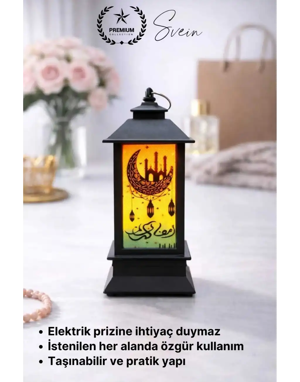 #Ramazan Sıcak Işık Manevi Huzur Ramazan Ayı Temalı Ambiyans Led Aydınlatma Işık Kubbe Pilli 1 Adet