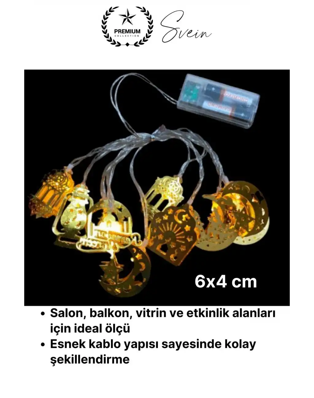 #LedIşık Gold Metal Ramazan Ayı Özel Seri Aydınlatma Karışık Motifli Şık 2 Metre 10 Led Günışığı