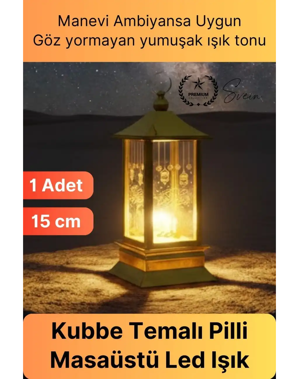 #Led Masaüstü Kubbe Tasarım Sıcak Renk Pilli Gold Ramazan Ayı Dekoratif Obje Hediyelik Led ışık