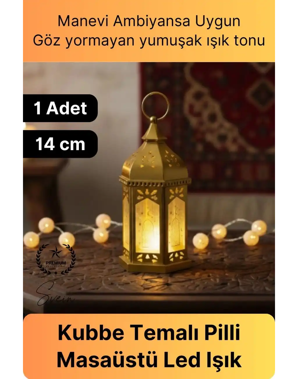 #LedIşık Masaüstü Led Işık Ramazan Özel Seri Pilli Plastik Gold Renk Kubbe Tasarım Dekoratif