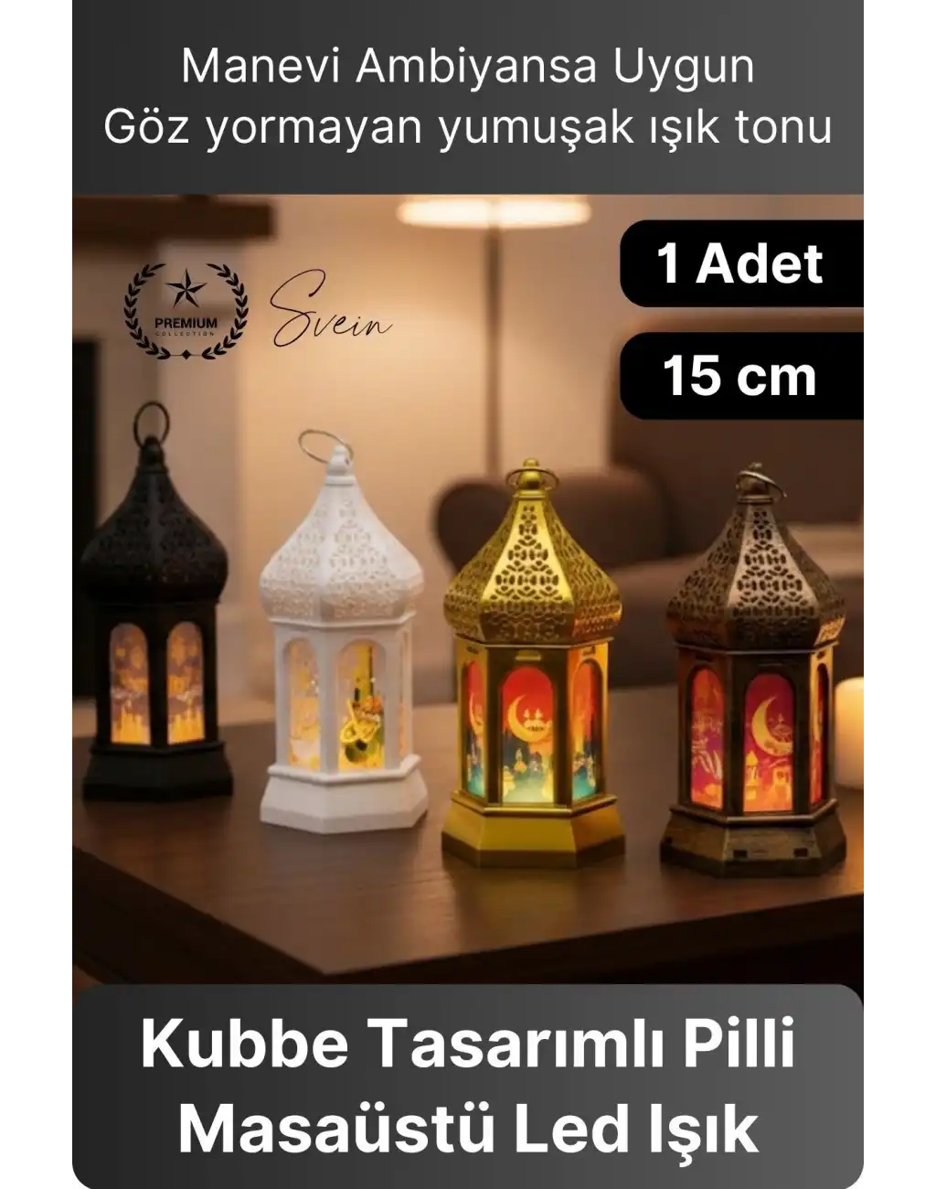 #Lamba Led Işıklı Dekoratif Asılabilir Plastik Fener Ambiyans Aydınlatma Kubbe Tasarım 15 cm Pilli