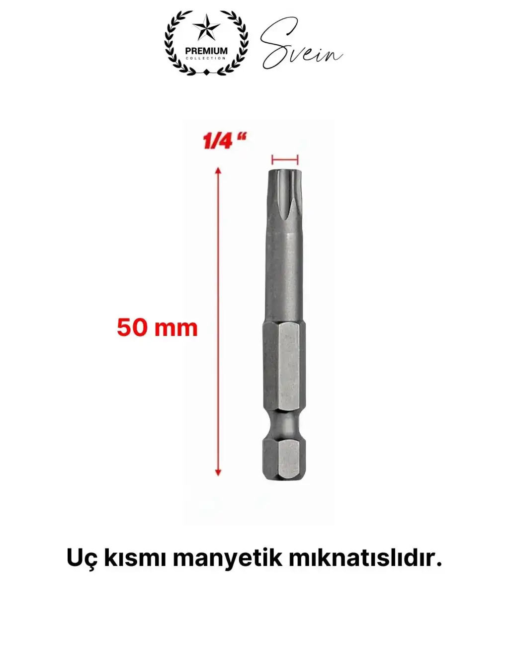 #Bitsuç Mıknatıslı 50 mm Torks Vidalama Bits Uç T30 Manyetik 1/4 Şarjlı Matkap Ucu Kısa Boy 1 Adet