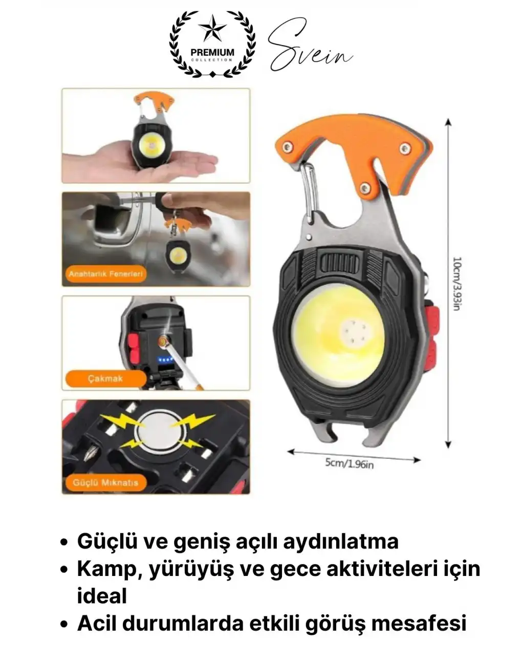 #LedLamba 500 Lümen Çok Fonksiyonlu Anahtarlık Kamp Lambası Type-C Mıknatıslı Hafif Outdoor Şarjlı