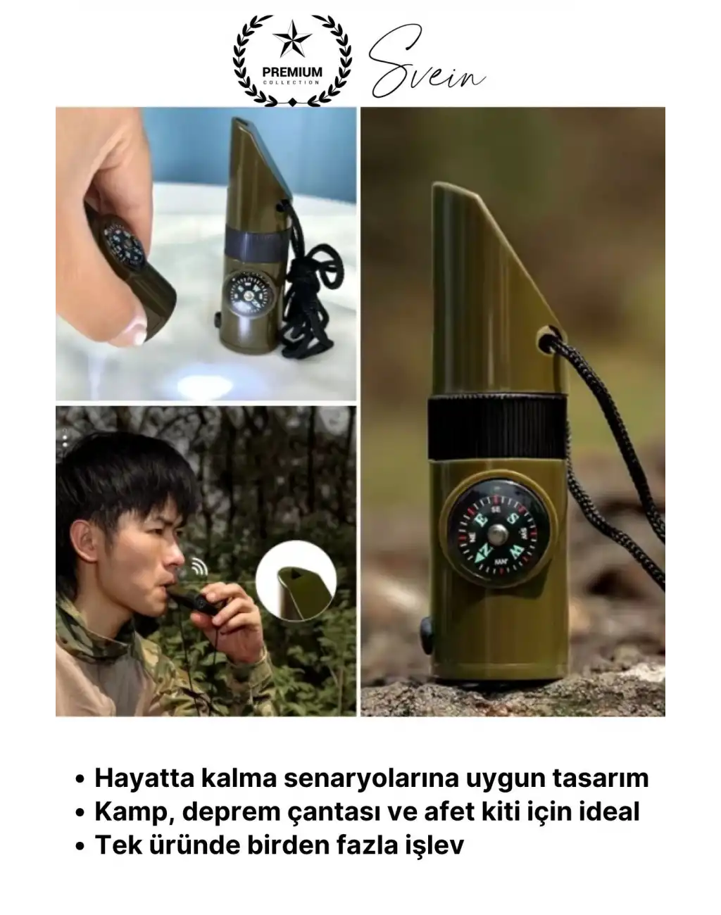 #KampDüdüğü 7’si 1 Arada Acil Durum Düdüğü Kamp Pusulalı Fenerli Deprem Outdoor Hayatta Kalma Afet