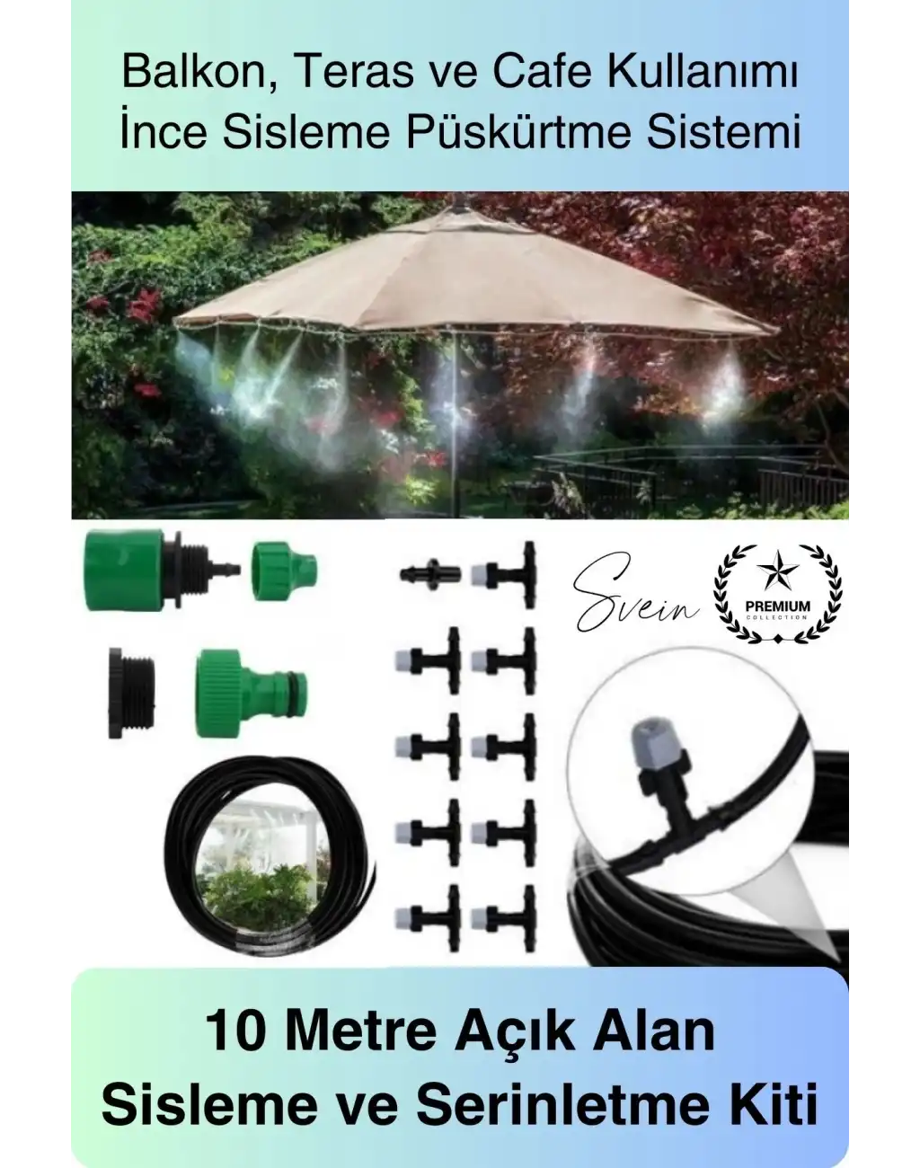 #Nemlendirme Açık Alan Sisleme ve Serinletme Kiti 10 Metre Balkon Teras Cafe Bahçe Nemlendirici