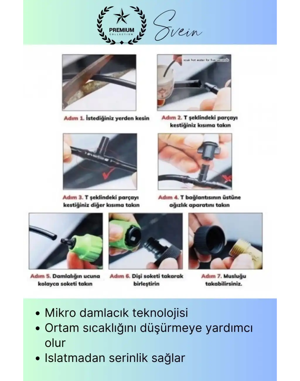 #Nemlendirme Açık Alan Sisleme ve Serinletme Kiti 10 Metre Balkon Teras Cafe Bahçe Nemlendirici