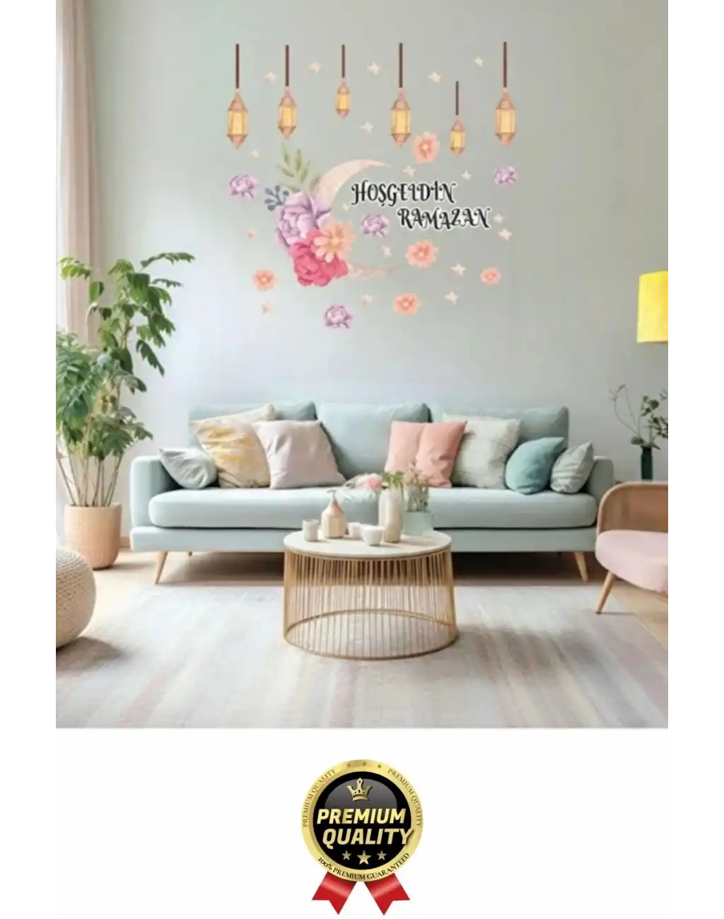 #RamazanSticker Dekoratif Yapıştırılabilir Çıkarılabilir Hoşgeldin Ramazan Motifli Duvar Sticker