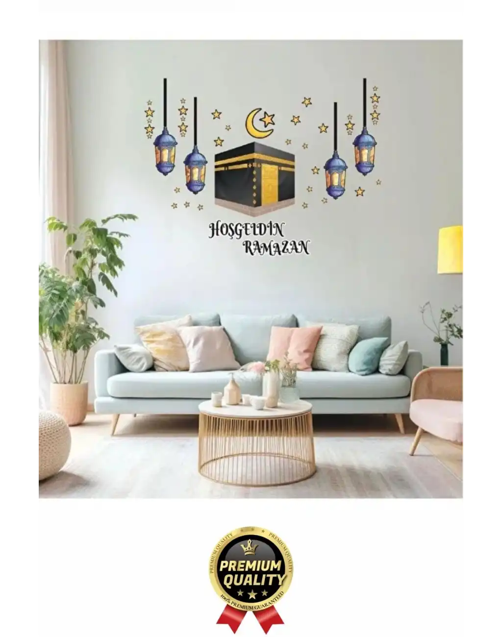 #RamazanSticker Dekoratif Yapıştırılabilir Çıkarılabilir Hoşgeldin Ramazan Motifli Duvar Sticker